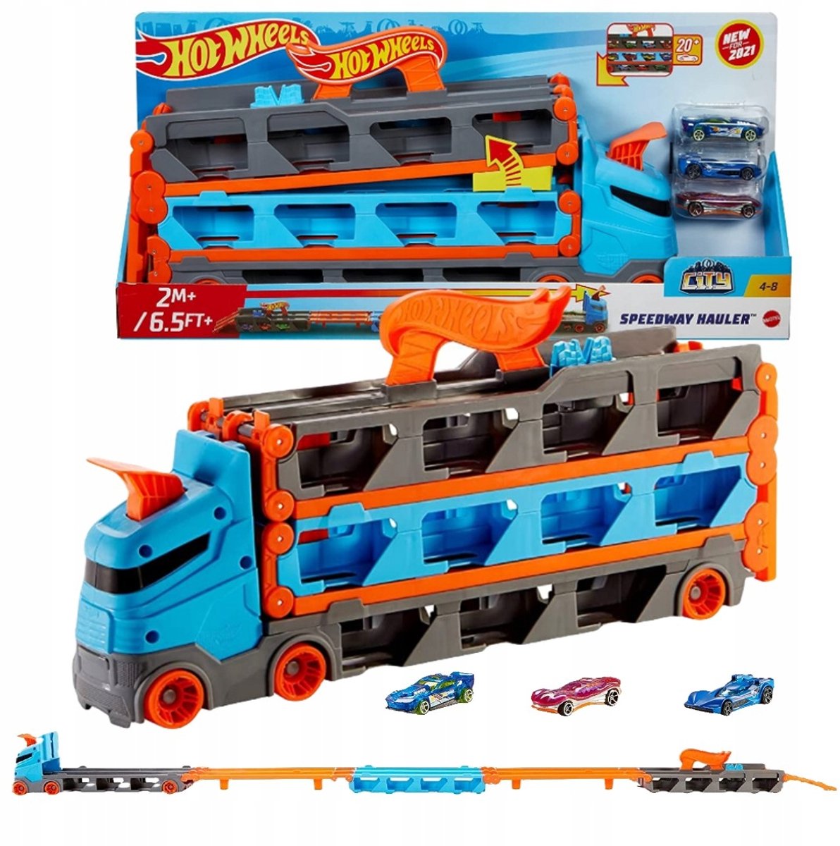 Hot Wheels Speedway Hauler: Vrachtwagen, Racebaan & Opslag 2-in-1
