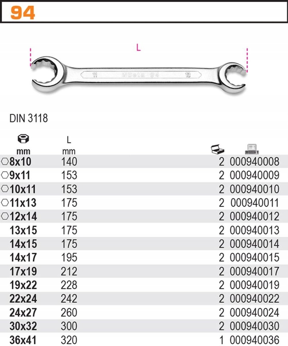 Beta Dubbel Ringsteeksleutel Halfopen 22x24mm