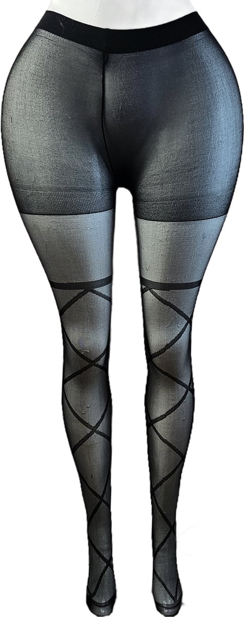 BamBella ® - Panty -Onesize - gaas maillot dunne pantys Dames - Onesize - lingerie van kant zwart