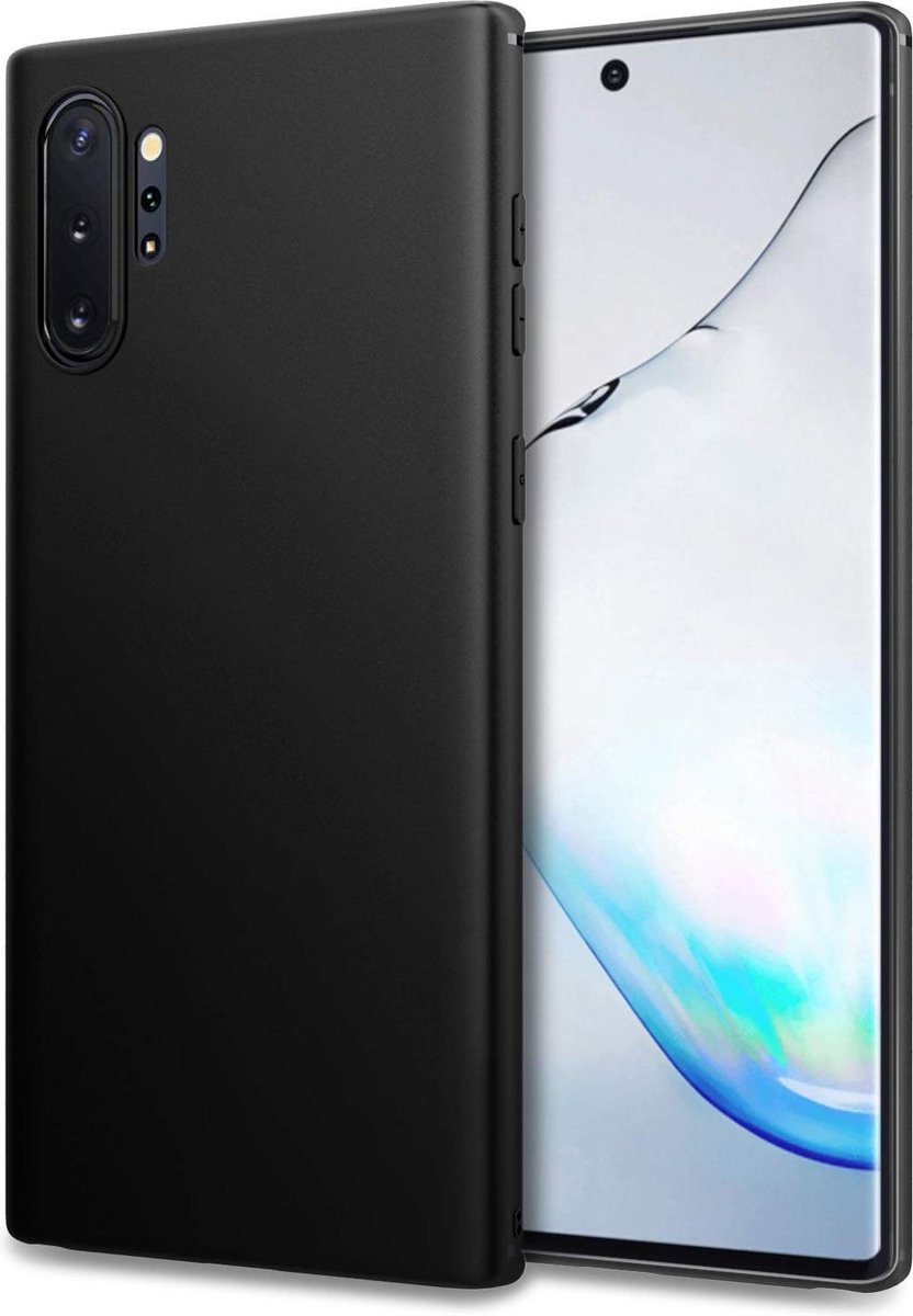 Casemania Hoesje Geschikt voor Samsung Galaxy Note 10 Plus - Siliconen Back Cover - Zwart