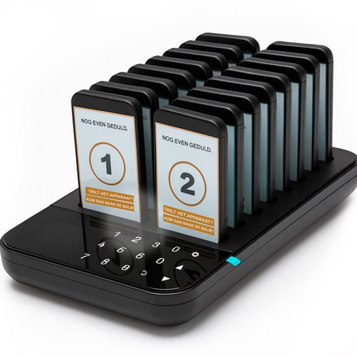 Oproepsysteem PRO - Restaurant pieper - Horeca - 500 meter - Pager - Draadloze Buzzer systeem - 16 Stuks