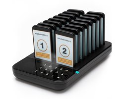 Oproepsysteem PRO - Restaurant pieper - Horeca - 500 meter - Pager - Draadloze Buzzer systeem - 16 Stuks