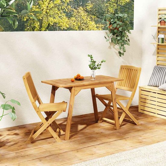 vidaXL - 3 pièces - Ensemble de jardin - solide - bois d'acacia