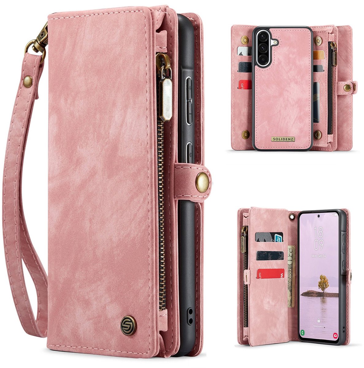 Solidenz Hoesje - Geschikt voor Samsung Galaxy A36 - Urban Wallet - Roze