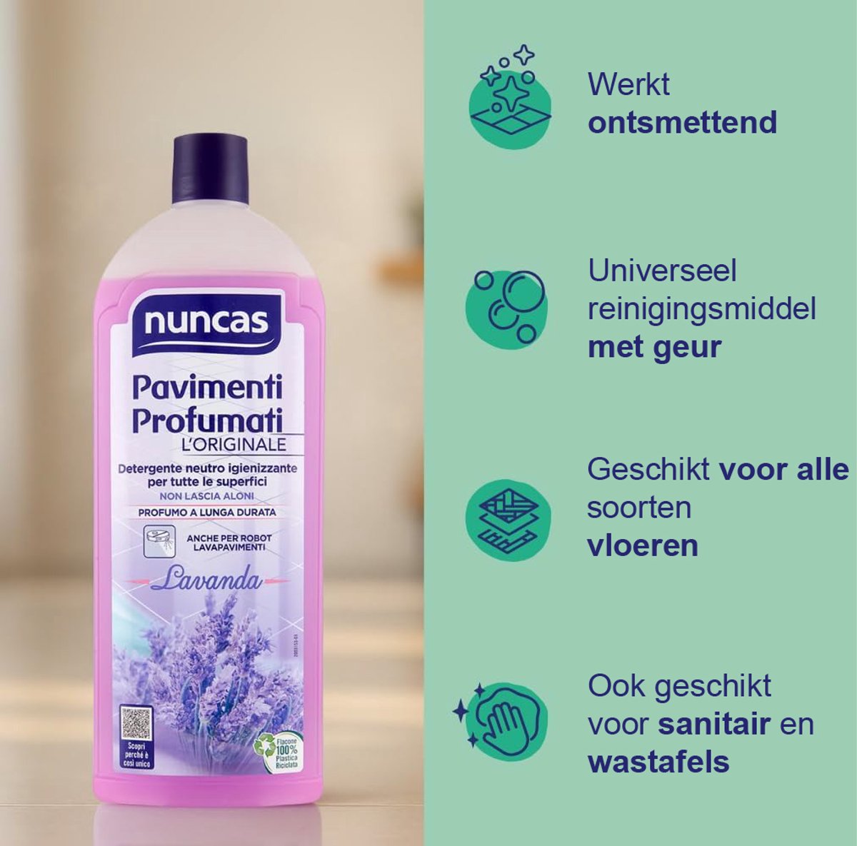 nuncas 1000ml reinigingsmiddel - met lavendel geur - Geschikt voor dweilrobot Roborock en iRobot Roomba Braava Jet M6 schoonmaakmiddel – foto 4