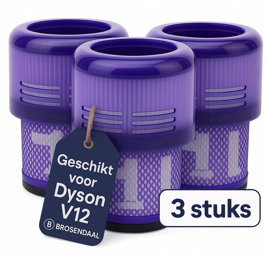 Brosendaal Filter geschikt voor Dyson V12 – Geschikt voor alle V12 modellen – SV20 | SV26 | SV30 | SV46 – Uitwasbaar en Herbruikbaar – 3 stuks