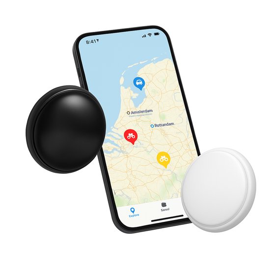 GPS Tracker – Magnetisch - AirTag – Smarttag – Smart Tag – Keyfinder –- Fiets/Auto/Boot/Aanhanger/E-bike - Android - Apple - Zwart