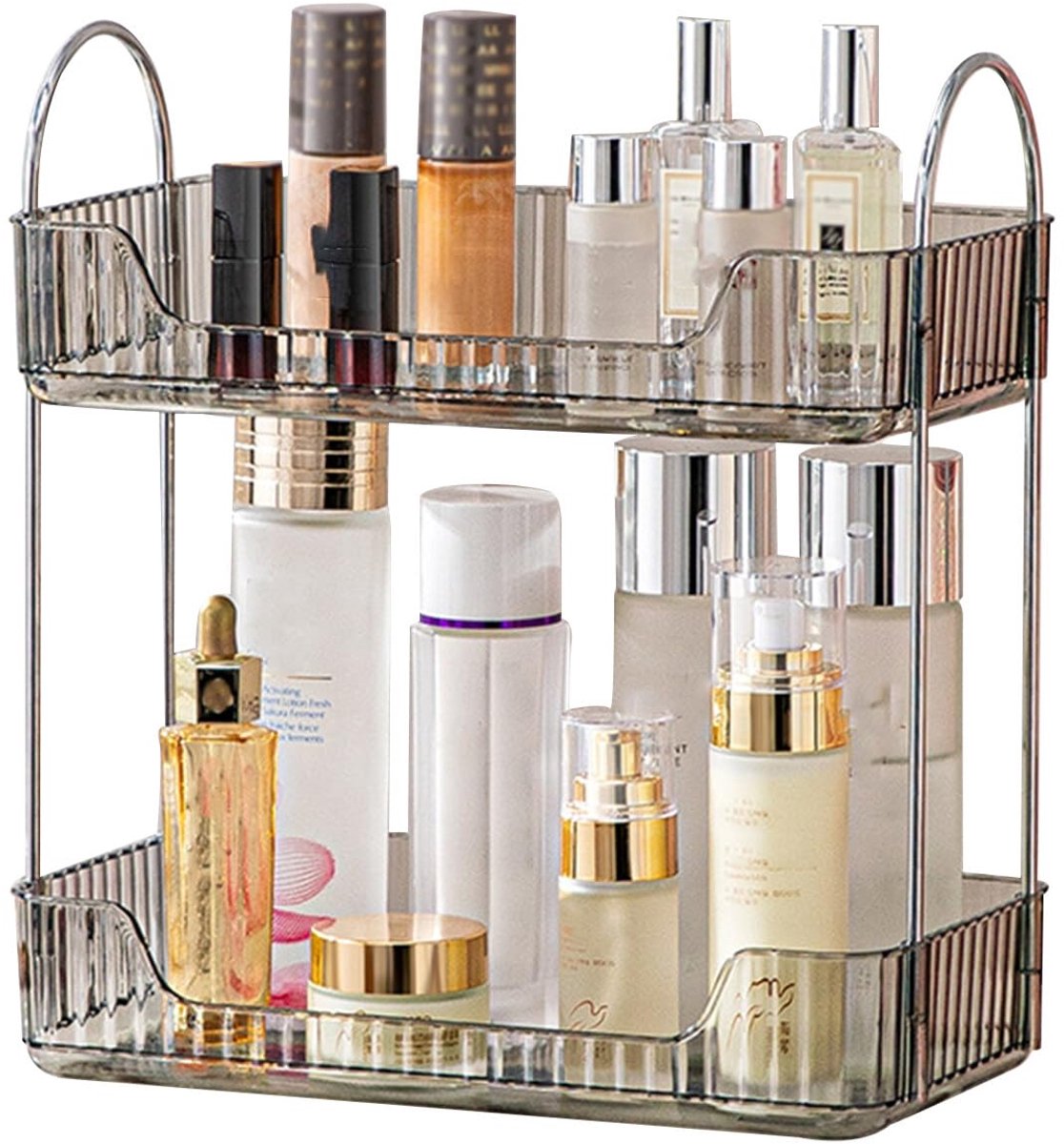 Azomor® Dubbele make-up organizer voor badkamer en kaptafel met twee niveaus