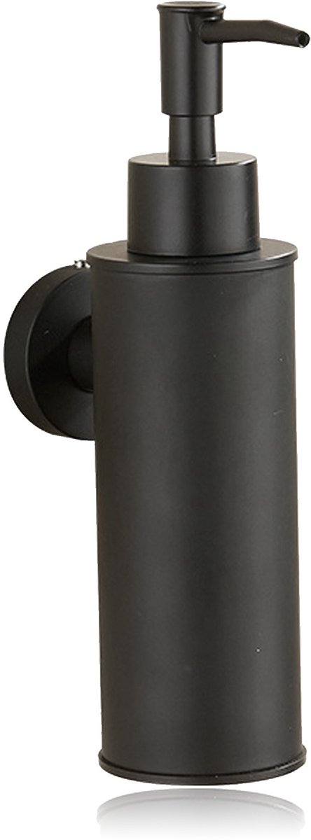 longziming -Wandgemonteerde Zeepdispenser – 304 RVS Mat Zwart – Navulbaar & Duurzaam – 5 x 5 x 18,9 cm – Voor Badkamer & Keuken