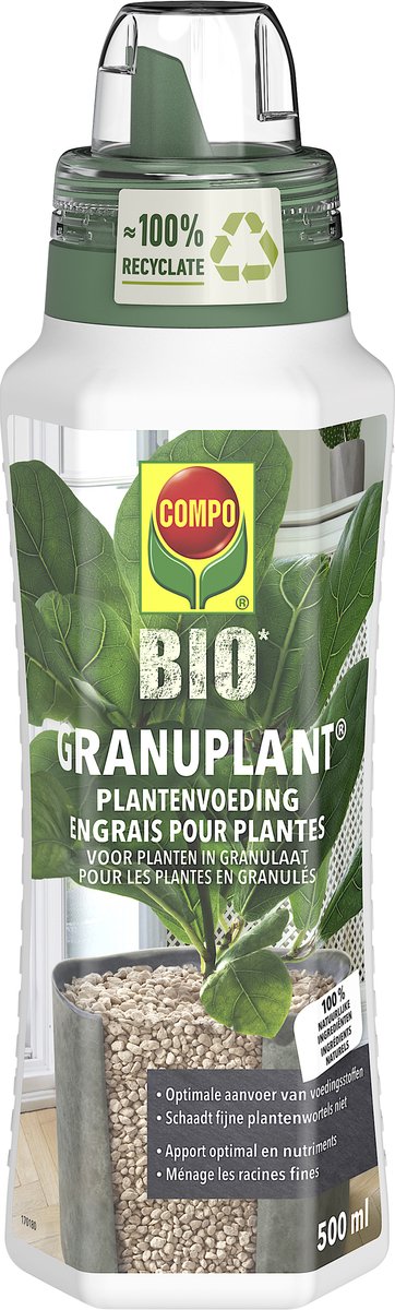 COMPO Bio Granuplant Plantenvoeding - 100% natuurlijk - voor planten en kruiden in plantgranulaat - fles 500 ml