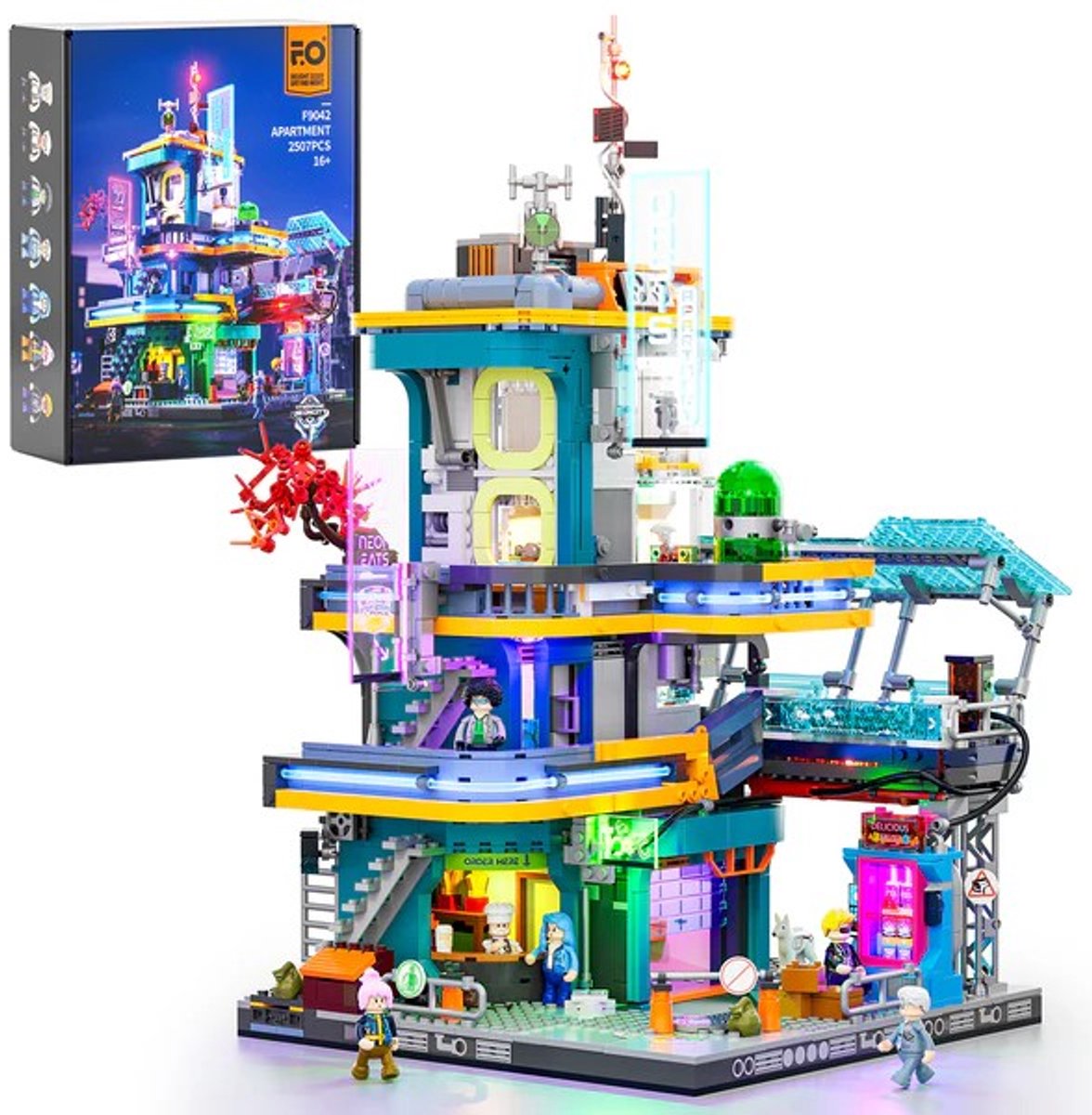 Funwhole Lumibricks Cyberpunk Apartment - DIY modelbouw met LED verlichting