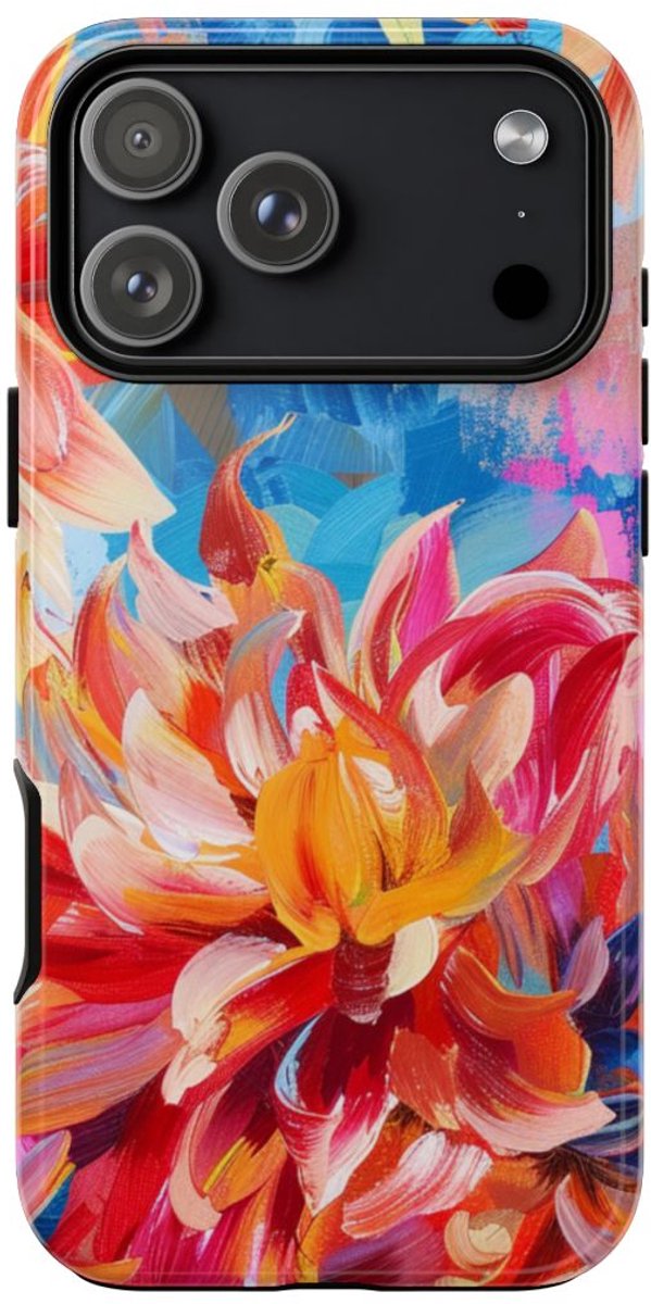 Levendig Abstract Bloemenpatroon – Telefoonhoesje Geschikt voor iPhone 17 Pro Max
