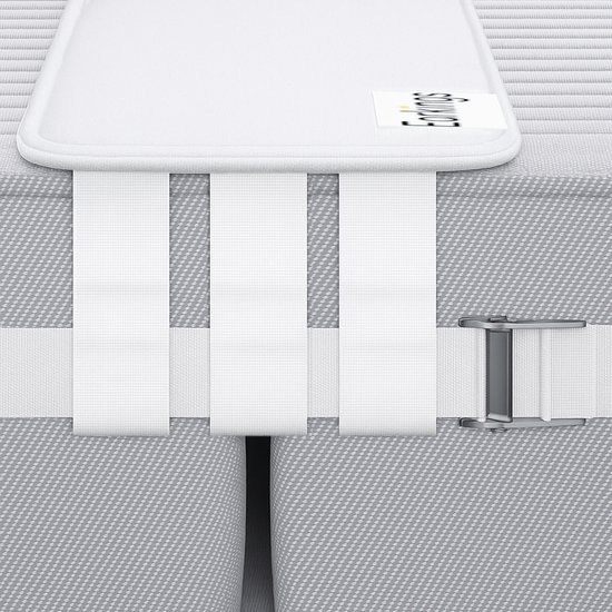 Matraswig Bedbinder - 200x30x7cm - Verhelpt Verschuiven van Matras en Werkt Naad Weg - Liefdesbrug met Set Dekenclips - Wit