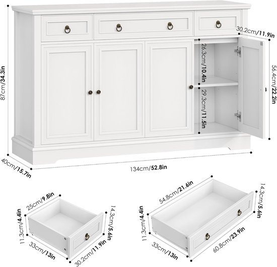 Hoge kasten Keukenkasten met werkblad 115×40×174,7cm, Dressoirs Hoge kasten Keukenkasten met werkblad 115×40×174,7cm, Dressoirs