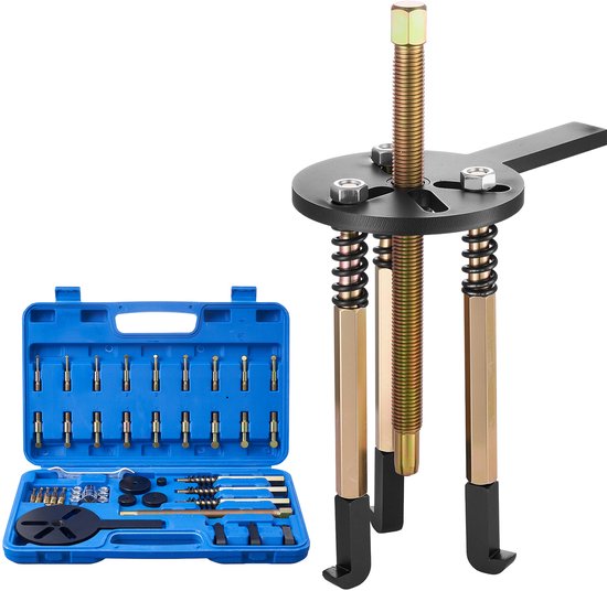 SEEKSELF 55-in-1 lagertrekkerset, blind gat lagertrekkerset, binnen-buiten lagerscheidergereedschap, intern extern lagerverwijderingsversnellingsbaksplitsertrekkergereedschap, blauwe opbergdoos