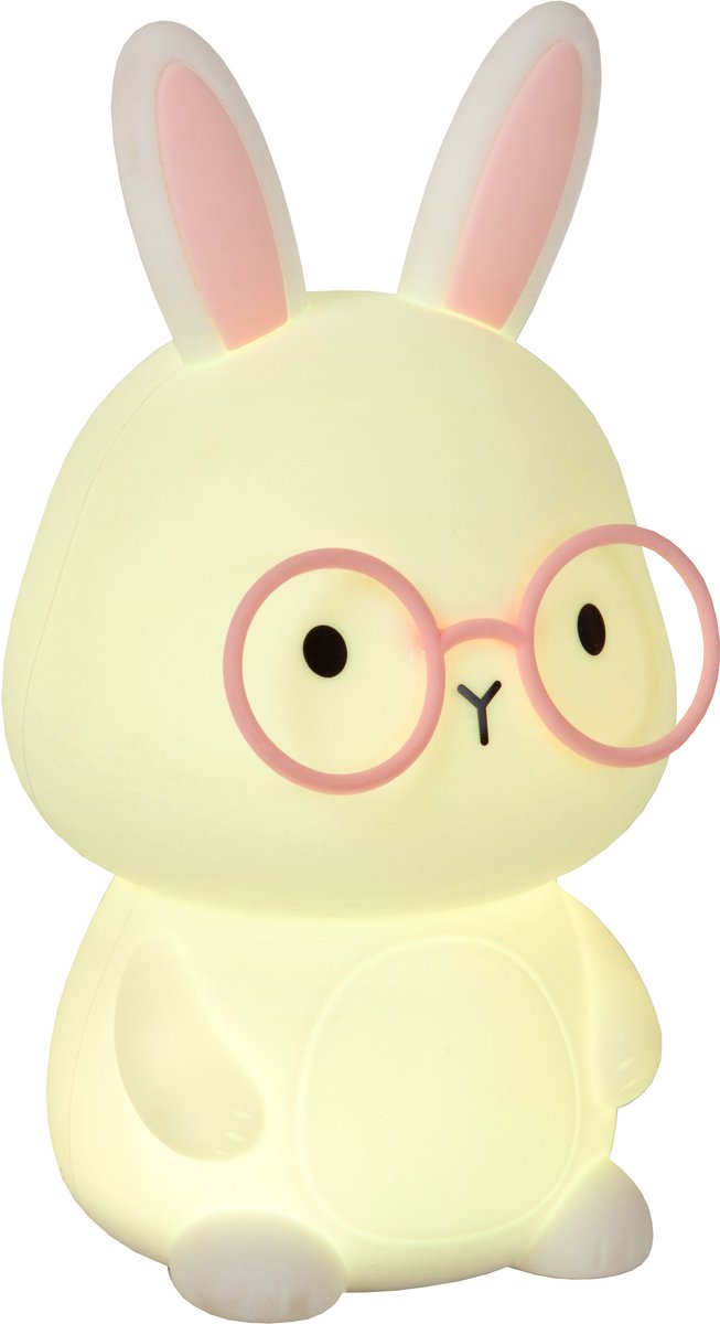 Lucide PINCHA RABBIT - Oplaadbare Nachtlamp Kinderkamer - Accu/Batterij - LED 3 StepDim - RGB - Wit | Essential