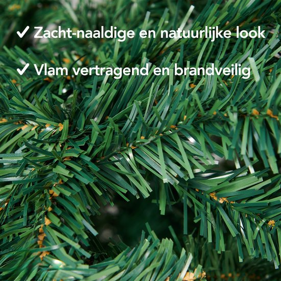 Nordlandia Kunstkerstboom - 180 cm - Realistische Kunststof Kerstboom - Metalen Standaard - Zonder Verlichting - Groen