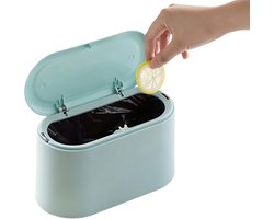 Mini Prullenbak - Auto prullenbak- Prullenbakje met Sensor - Aanrecht Afvalbakje - Desktop - Kantoor Prullenbakken- Tafelafvalemmer -11*13*22cm- Plastic vuilnisemmer - Badkamer Afvalbakje - Recycle Afvalbak-lichtblauw