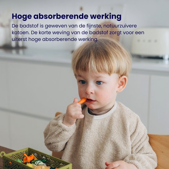Funnies Slab met Mouwen 3-Pack Aardetinten - Set van 3 Zachte Slabbetjes voor Baby’s - 100% Katoenen Badstof - Makkelijk Wasbaar in de Wasmachine - Slabbetjes, Kwijlslab, Eet- en Speelslab - Ideaal voor Eten, Knutselen en Spelen van Funnies. — afbeelding 4