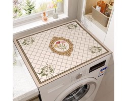 Wasmachinehoes, 60x60 cm antislip beschermmat voor wasmachine bovenkant, geschikt voor wasmachine, droger, keuken, badkamer, camper