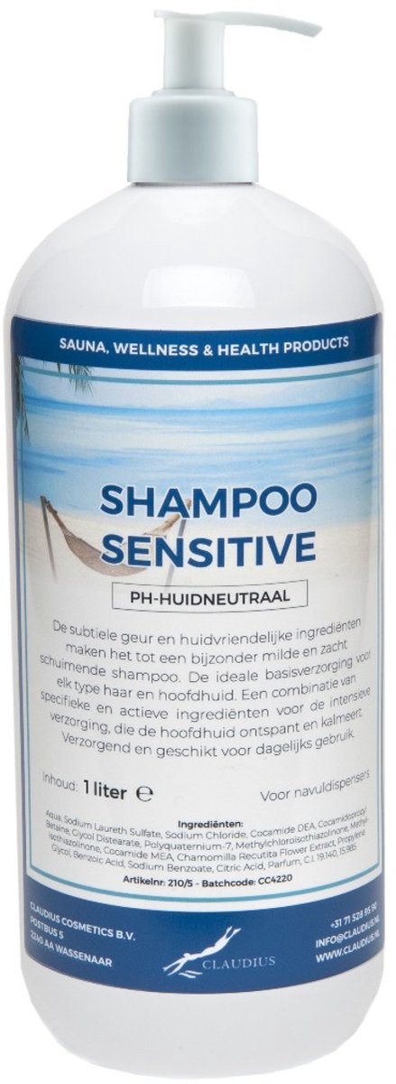 Shampoo Sensitive Care - 1 liter met witte pomp - Haarverzorging