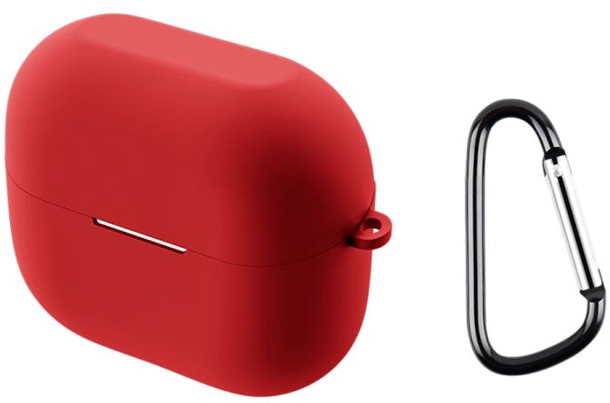 Telestore - hoesje geschikt voor Samsung Galaxy Buds3 FE / Buds 3 / 3 Pro soft case cover - rood - TPU hoesje Beschermhoes - Samsung Galaxy Buds3 FE / Buds 3 / 3 Pro Cover - Buds3 hoesje - gel hoesje met sleutelhanger