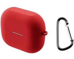 Telestore - hoesje geschikt voor Samsung Galaxy Buds3 FE / Buds 3 / 3 Pro soft case cover - rood - TPU hoesje Beschermhoes - Samsung Galaxy Buds3 FE / Buds 3 / 3 Pro Cover - Buds3 hoesje - gel hoesje met sleutelhanger