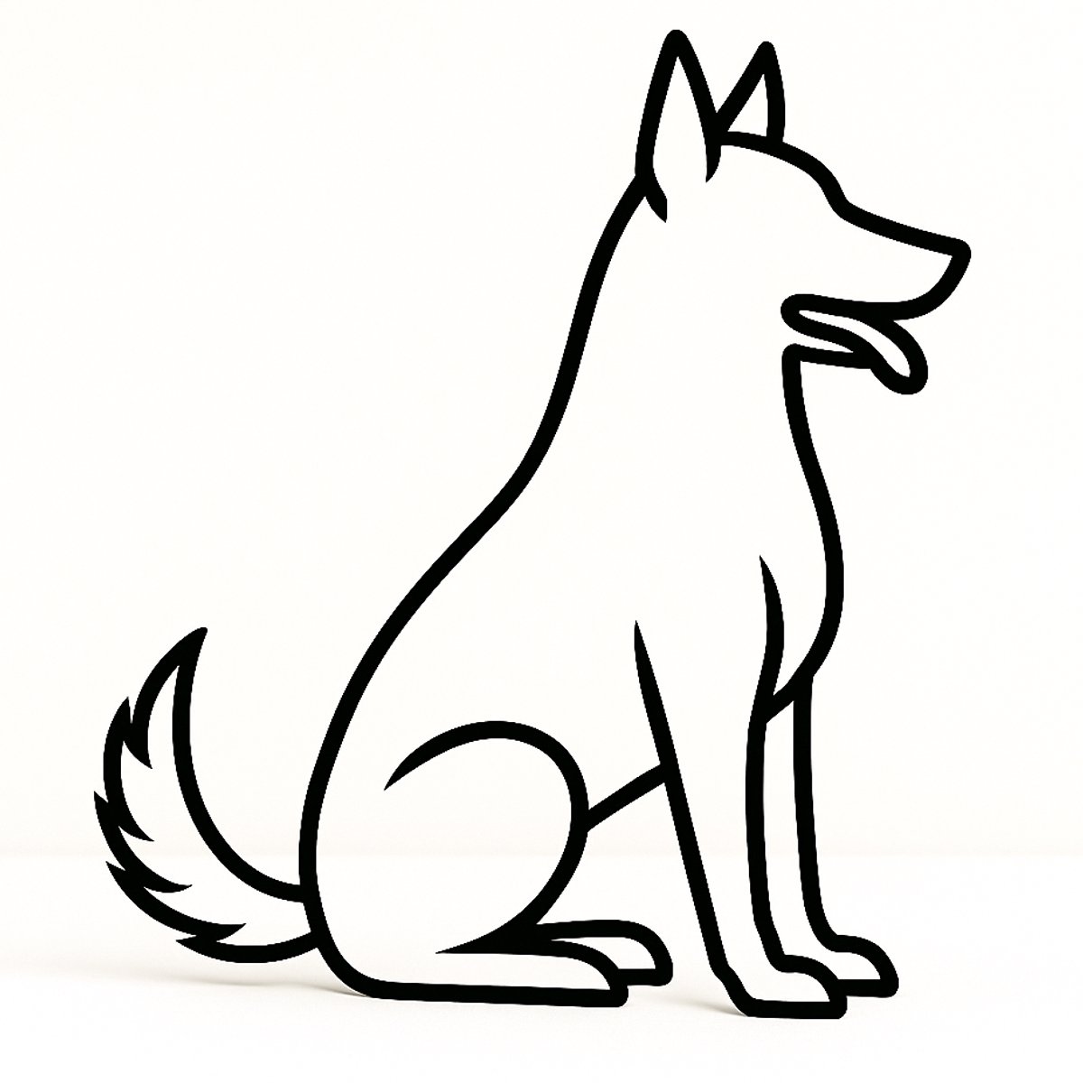 Belgische Herder - zittend - hondenbeeldje - zwart - 24 cm hoog