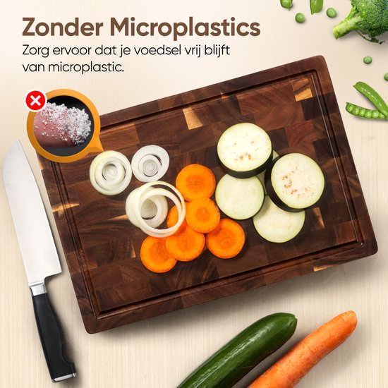 Planche Cuisine Grande Taille Planche à Découper Boucher YOUSUNLONG - 61x45,7x3,8cm - Bois Acacia Et Chêne - Rainure Jus - Poignée Planche Boucher Durable