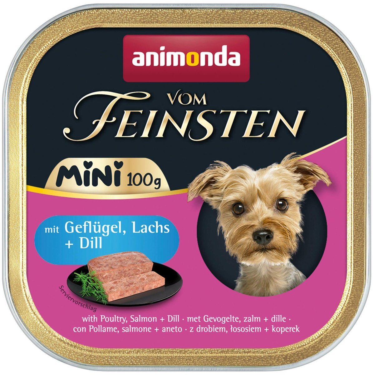 Animonda Vom Feinsten Dog Mini Adult 32x100g - Gevogelte, zalm & dille