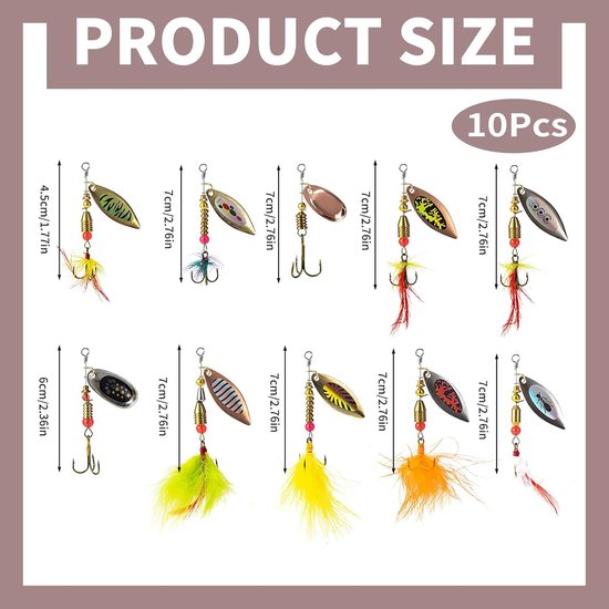 Kunstaas set (Set D) - 10 Stuks - pluggen met haak - Kunstaas - Jerkbaits - Crankbaits - Rubberen vis - Visaas - Zacht Kunstaas - Alle type roofvis - Visaas Zeevissen Set - Rubberen Vissen Met Jigkop - Voor snoek, baars, snoekbaars, vissen van Amarex Fishing — afbeelding 2