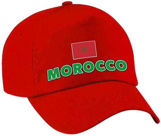 Casquette de déguisement Bellatio Decorations - Rouge - Maroc - Thème drapeau/pays - Casquette à visière