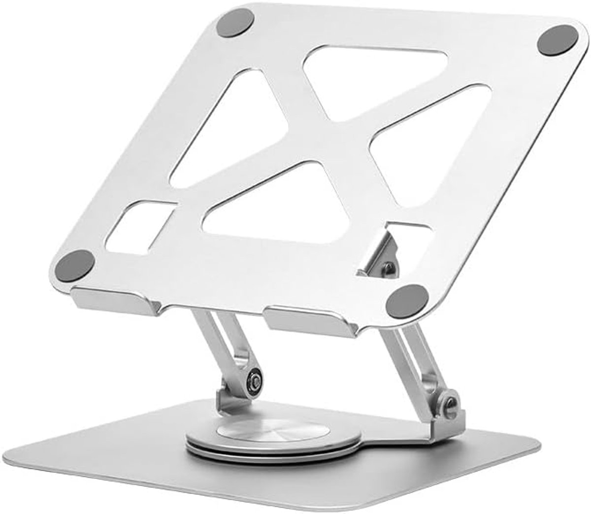 Opvouwbare en draaibare laptopstandaard, ergonomische in hoogte verstelbare laptophouder, compatibel met MacBook Pro Air, 10-17,3 inch (ca. 25,4-43,9 cm), voor alle laptops, zilver