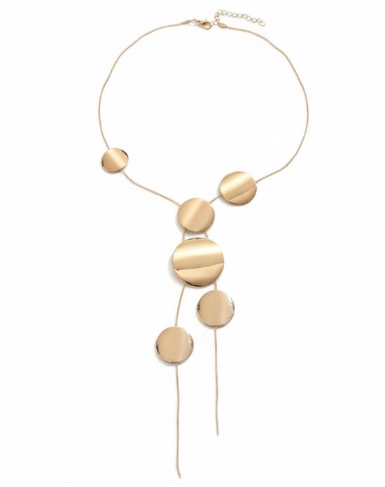 Collier doré pour femme – collier avec pendentifs ronds – design minimaliste