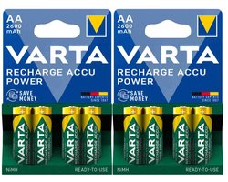 Varta Oplaadbare Batterijen AA 2600 mAh Blister - 2 x 4 stuks - Voordeelverpakking