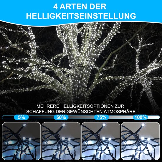 Kerstverlichting in de vorm van vijfpuntige sterren, feestelijke