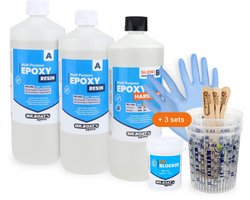 Mr.Boat Epoxy Universeel - 3000 gram - Transparante Resin / Epoxyhars - Met UV blocker - Mengbekers - Handschoenen – Tongspatels