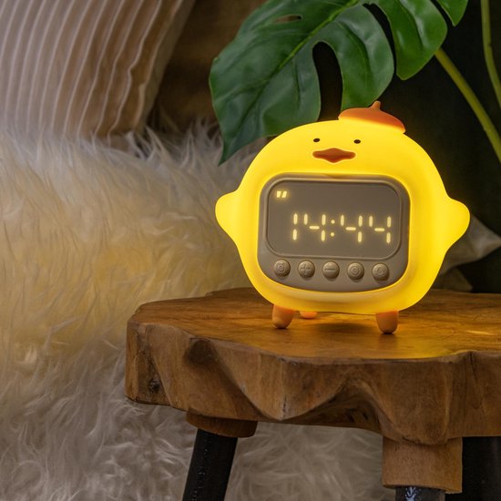 Lucide PINCHA DUCK - Oplaadbare Tafellamp Kinderkamer - Accu/Batterij - LED 3 StepDim - 1x1,5W 2100K - Met muziekfunctie - Geel - Essential van Lucide — afbeelding 3