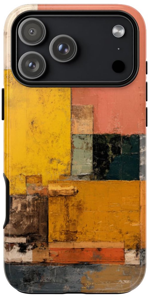 Abstracte Geometrische Kleurenblokken – Telefoonhoesje Geschikt voor iPhone 17 Pro Max