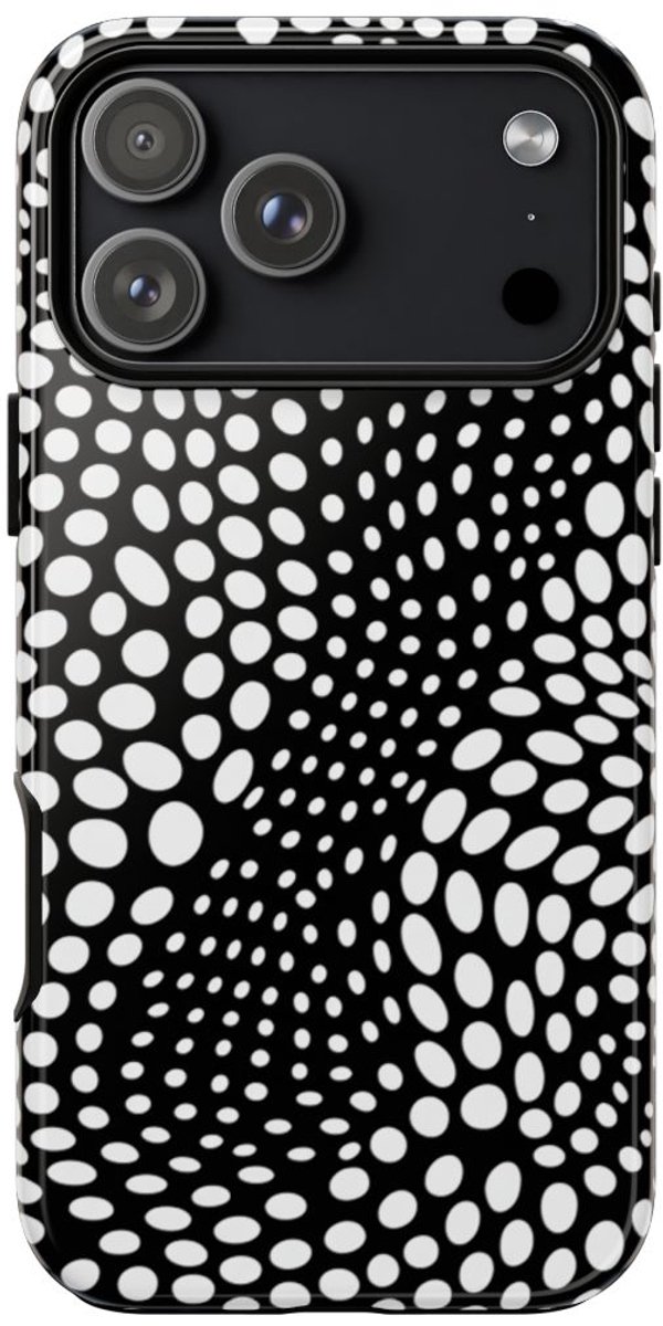 Zwart-Wit Optische Illusie Patroon – Telefoonhoesje Geschikt voor iPhone 17 Pro Max