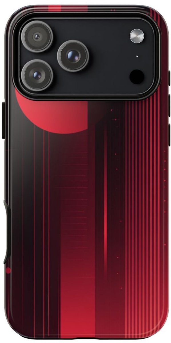Abstract Rood Geometrisch Ontwerp – Telefoonhoesje Geschikt voor iPhone 17 Pro Max