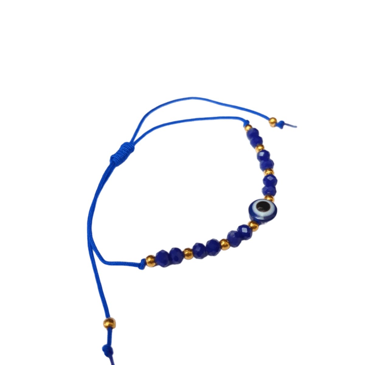 Aramat Jewels - Boze oog armband - Verstelbaar met touw -Konings blauw