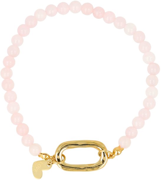 My Bendel - MB3724 - Bracelet en Quartz rose - Pierre précieuse et acier inoxydable couleur or 14 carats - Avec emballage cadeau de luxe
