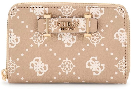 GUESS porte-monnaie Silia SLG Medium Zip Around Biscotti Logo taupe