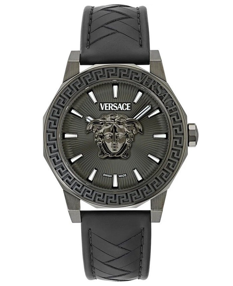 Versace Medusa Deco VE9I00224 Horloge - Leer - Zwart - Ø 43 mm