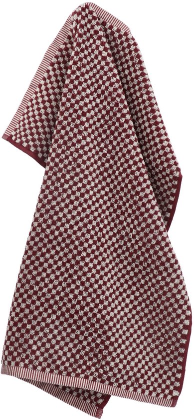 Château de Bunzlau | Torchon de cuisine Petit Carreaux Bordeaux GOTS