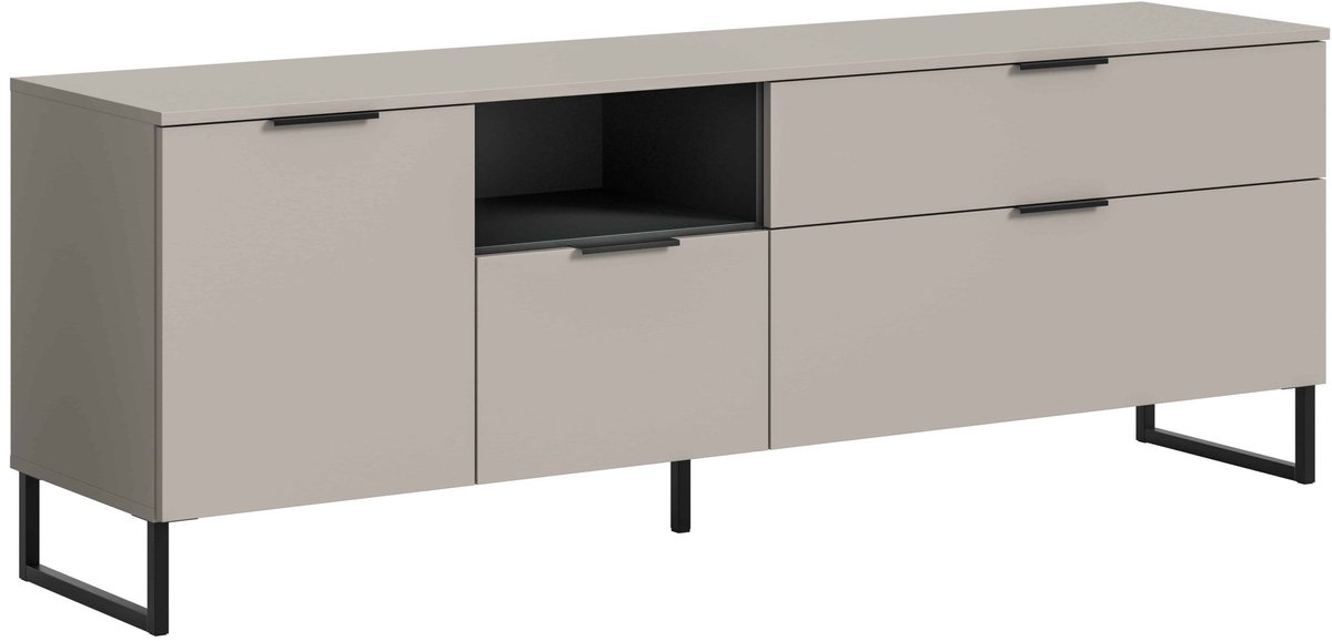 Furnilux Noida Lowboard kasjmier NB zwart NB - 41x185x64cm