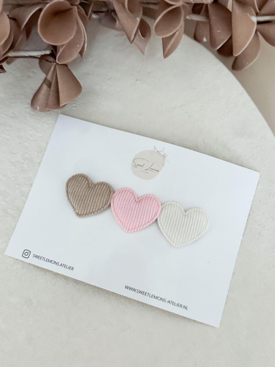 Antislip Setje - Cuddle Hearts - Haarspeldje voor Baby & Newborn - Handgemaakte Haaraccessoires voor Kinderen & Meisjes