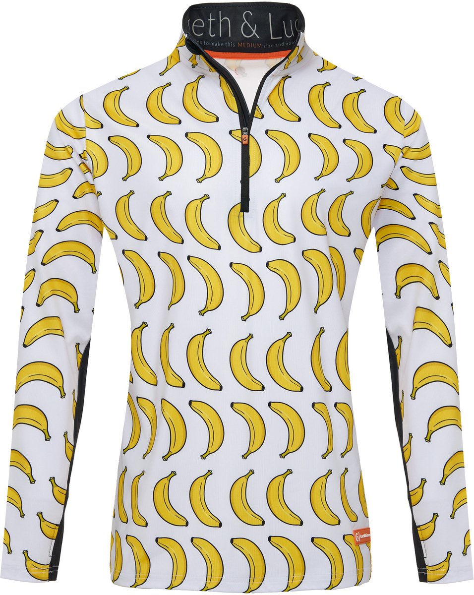 Gareth & Lucas Skipully The One Hundred and Four Heren 100% Gerecycled Polyester Midlayer Sportshirt Wintersport Banaan