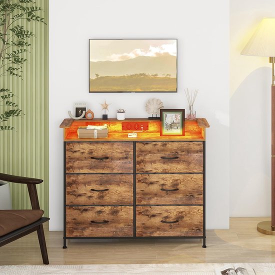 VEDECASA Consoletafel met 3 laden en opbergplanken, 2